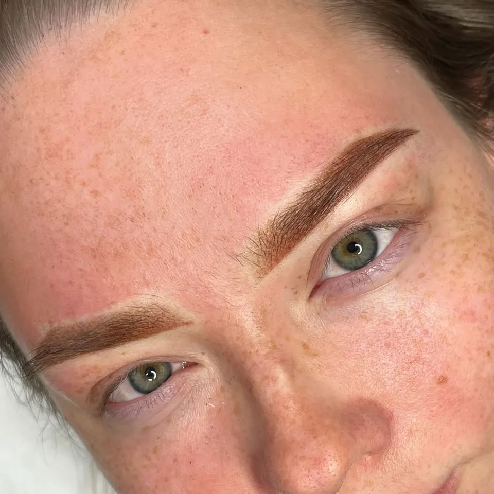 Powder brows, straight after, no retouching